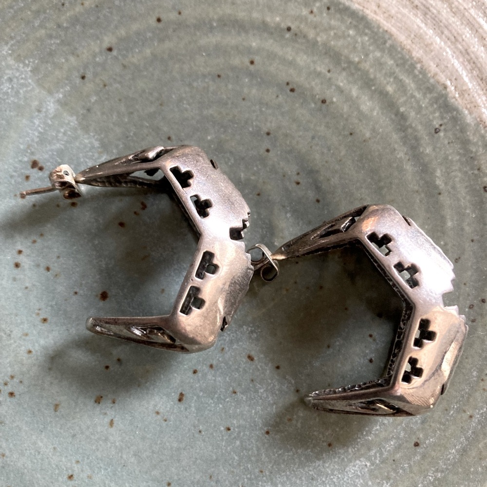 Chas Ray (Navajo) Silver Earrings 1990